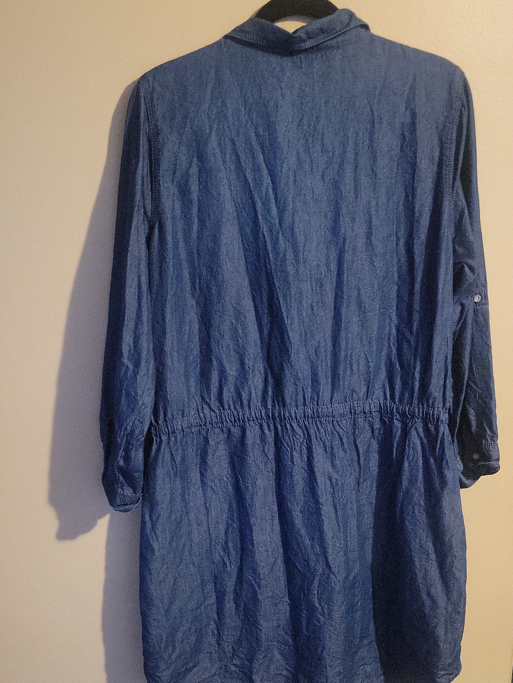 Gloria Vanderbilt Chambray Drawstring Shirt Dress - Denim Blue - Picture 4 of 4